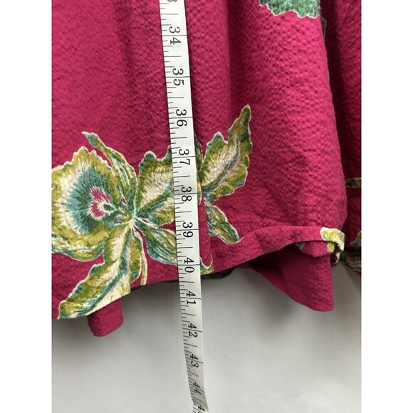 Faherty Dress Womens XS Lanai Seersucker Dress Orchid Blosson Tiered Pockets - Picture 4 of 16